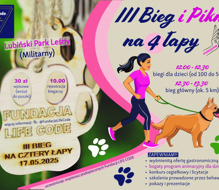 III Bieg na Cztery Łapy – ruszamy 17 maja!